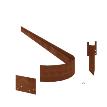 Corten čelik vrtnog ruba - Zgnječen FLEX - Visina 13 cm - Kompletan set 15 metru