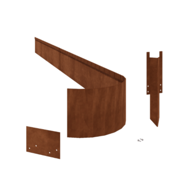 Corten čelik vrtnog ruba - Zgnječen FLEX - Visina 23 cm - Kompletan set 15 metru
