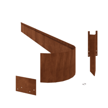 Corten čelik vrtnog ruba - Zgnječen FLEX - Visina 23 cm - Kompletan set 24 metru
