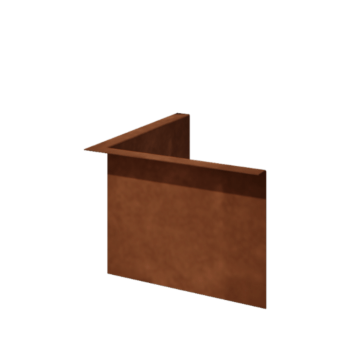 Corten čelik vrtnog ruba - Savijen - Unutarnji kut - Visina 22 cm