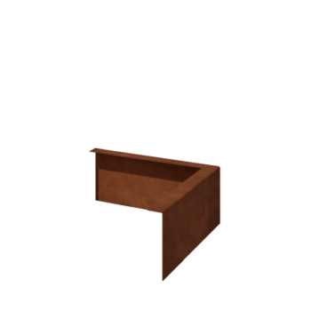 Corten čelik vrtnog ruba - Savijen - Vanjski kut - Visina 12 cm