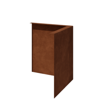 Corten čelik vrtnog ruba - Savijen - Vanjski kut - Visina 34 cm