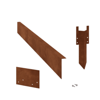 Corten čelične rubnjaci za travnjak kutno 12 cm potpuni set po 24 metra