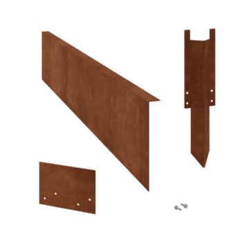 Corten čelične rubnjaci za travnjak kutno 22 cm kompletnu set po 15 metara