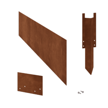 Corten čelik vrtnog ruba - Ravno - Visina 25 cm - Kompletan set 24 metru