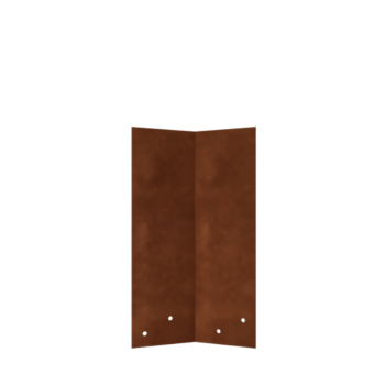 Corten čelik spojna ploča - 45° - Visina vrtnog ruba 34 / 37,5 cm