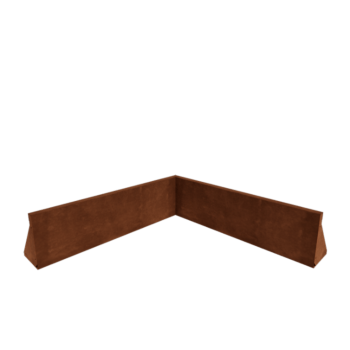 Corten čelik potporni zid - Unutarnji kut - 100 x 100 x 30 cm