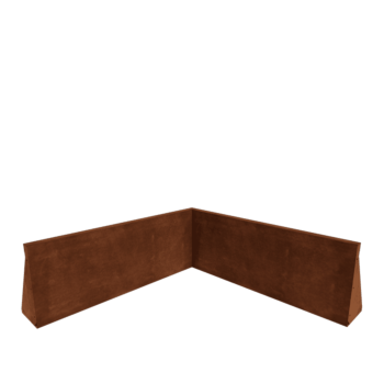 Corten čelik potporni zid - Unutarnji kut - 100 x 100 x 40 cm