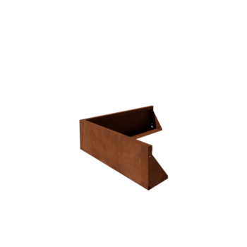 Corten čelik potporni zid - Vanjski kut - 100 x 100 x 30 cm