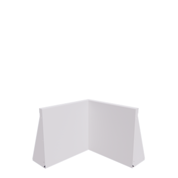 Čelični potporni zid - Unutarnji kut - 50 x 50 x 50 cm - RAL9010 mat (bijela)