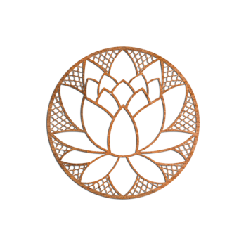 Corten čelika zidna dekoracija - Lotusov cvijet Small - 50 x 50 cm