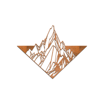 Corten čelika zidna dekoracija - Planina Large - 76,1 x 99,6 cm