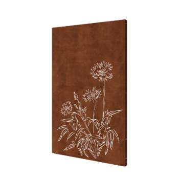 Corten čelični vrtni panel plavi cvijet 120 x 6 x 190 cm
