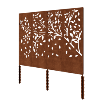 Corten čelik panel - Stablo kompletan set - 240 x 6 x 190 cm