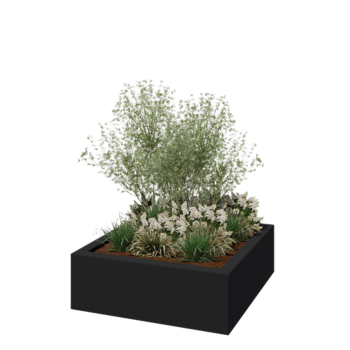 Stakloplastična tegla za cvijeće - Kvadrat - 120 x 120 x 40 cm - RAL7016 mat (antracit siva) - S dnom