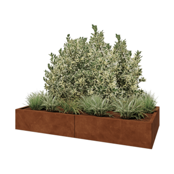 Corten čelik tegla za cvijeće XXL - Pravokutnik - 200 x 100 x 30 cm - S donjom pločom
