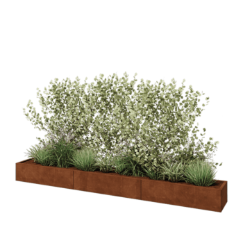 Corten čelik tegla za cvijeće XXL - Pravokutnik - 360 x 40 x 30 cm - S donjom pločom