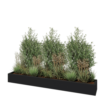 Stakloplastična tegla za cvijeće - Pravougaonik - 200 x 30 x 20 cm - RAL7016 mat (antracit siva) - S dnom