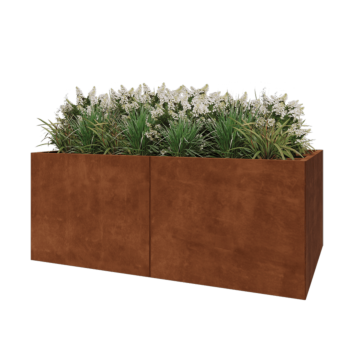 Corten čelik tegla za cvijeće XXL - Pravokutnik - 200 x 80 x 80 cm - Bez donje ploče