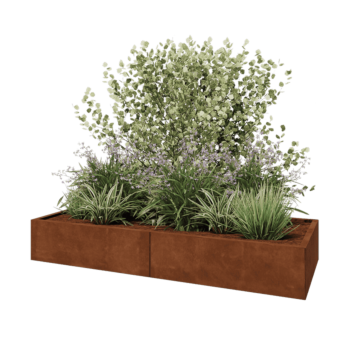 Corten čelik tegla za cvijeće XXL - Pravokutnik - 200 x 80 x 30 cm - Bez donje ploče