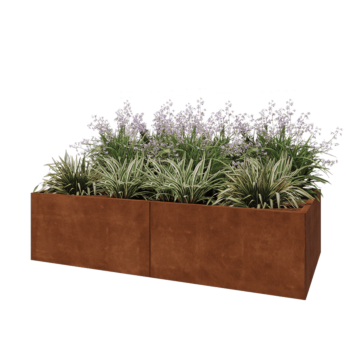 Corten čelik tegla za cvijeće XXL - Pravokutnik - 200 x 100 x 50 cm - S donjom pločom