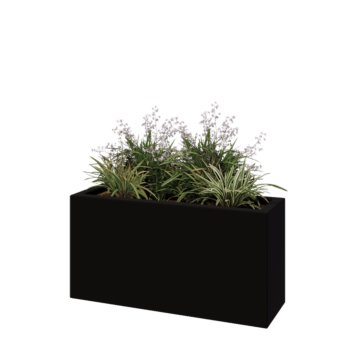 Stakloplastična tegla za cvijeće - Pravougaonik - 100 x 30 x 50 cm - RAL9005 mat (crna) - S dnom