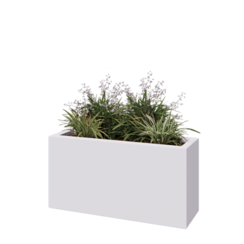 Stakloplastična tegla za cvijeće - Pravougaonik - 100 x 30 x 50 cm - RAL9010 mat (bijela) - S dnom