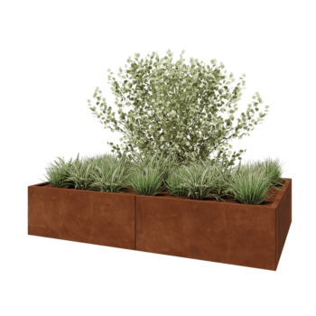 Corten čelik tegla za cvijeće XXL - Pravokutnik - 200 x 120 x 40 cm - Bez donje ploče