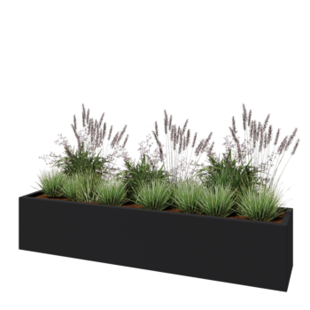 Stakloplastična tegla za cvijeće - Pravougaonik - 200 x 40 x 40 cm - RAL7016 mat (antracit siva) - S dnom