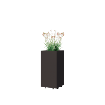 Čelična tegla za cvijeće - Kvadrat - 30 x 30 x 60 cm - Druga RAL boja - S donjom pločom - S nogama