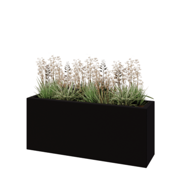 Stakloplastična tegla za cvijeće - Pravougaonik - 120 x 30 x 50 cm - RAL9005 mat (crna) - S dnom