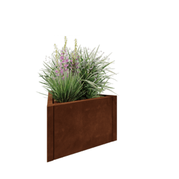 Corten čelik tegla za cvijeće - Trokut jednakostraničan - 70,6 x 61 x 40 cm - Bez donje ploče