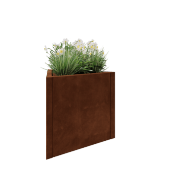 Corten čelik tegla za cvijeće - Trokut jednakostraničan - 70,6 x 61 x 60 cm - Bez donje ploče
