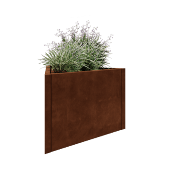 Corten čelik tegla za cvijeće - Trokut jednakostraničan - 90,6 x 78,3 x 60 cm - Bez donje ploče