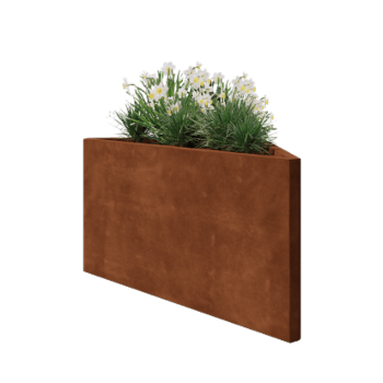 Corten čelik tegla za cvijeće - Trokut raznostrani - 112,2 x 60,5 x 60 cm - Bez donje ploče