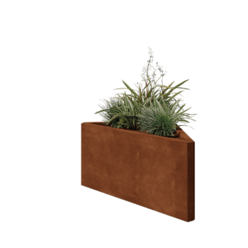 Corten čelik tegla za cvijeće - Trokut raznostrani - 83,9 x 46,4 x 40 cm - Bez donje ploče
