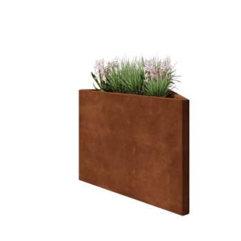 Corten čelik tegla za cvijeće - Trokut raznostrani - 83,9 x 46,4 x 60 cm - Bez donje ploče
