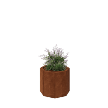 Corten čelik tegla za cvijeće - Osmerokut - 48,3 x 48,3 x 40 cm - S donjom pločom - S nogama