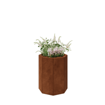 Corten čelik tegla za cvijeće - Osmerokut - 48,3 x 48,3 x 60 cm - S donjom pločom