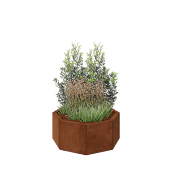 Corten čelik tegla za cvijeće - Osmerokut - 72,4 x 72,4 x 30 cm - Bez donje ploče