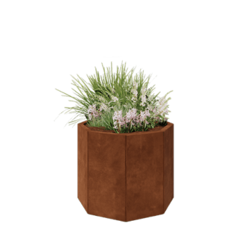 Corten čelik tegla za cvijeće - Osmerokut - 72,4 x 72,4 x 60 cm - S donjom pločom