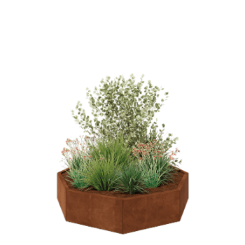 Corten čelik tegla za cvijeće - Osmerokut - 144,9 x 144,9 x 30 cm - Bez donje ploče