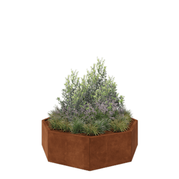 Corten čelik tegla za cvijeće - Osmerokut - 144,9 x 144,9 x 40 cm - Bez donje ploče