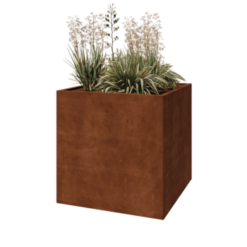 Corten čelik tegla za cvijeće - Kvadrat - 100 x 100 x 100 cm - Bez donje ploče