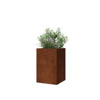 Corten čelik tegla za cvijeće - Kvadrat - 40 x 40 x 60 cm - S donjom pločom