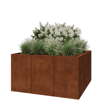 Corten čelik tegla za cvijeće XXL - Kvadrat - 150 x 150 x 80 cm - Bez donje ploče