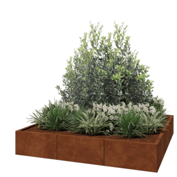 Corten čelik tegla za cvijeće XXL - Kvadrat - 180 x 180 x 30 cm - Bez donje ploče