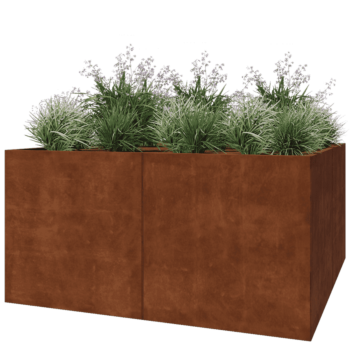 Corten čelik tegla za cvijeće XXL - Kvadrat - 200 x 200 x 100 cm - Bez donje ploče