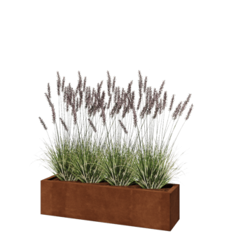 Corten čelik tegla za cvijeće - Pravokutnik - 120 x 30 x 30 cm - S donjom pločom