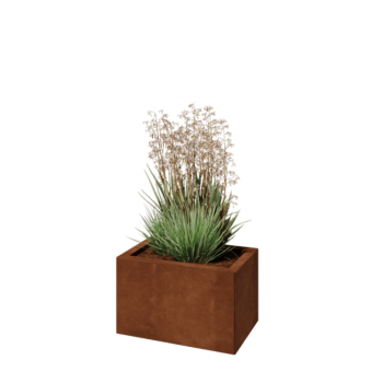 Corten čelik tegla za cvijeće - Pravokutnik - 50 x 30 x 30 cm - S donjom pločom